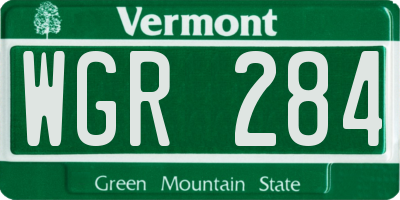 VT license plate WGR284
