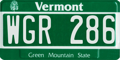 VT license plate WGR286