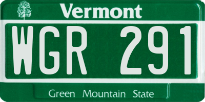 VT license plate WGR291