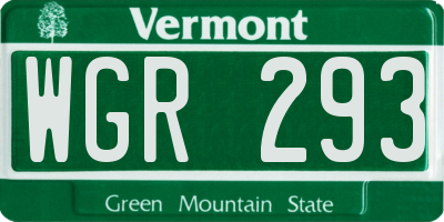 VT license plate WGR293