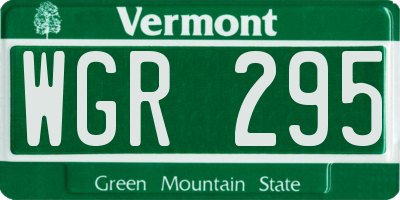VT license plate WGR295