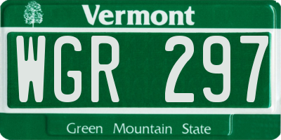 VT license plate WGR297