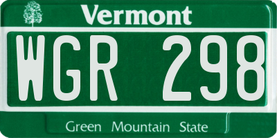 VT license plate WGR298