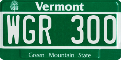 VT license plate WGR300