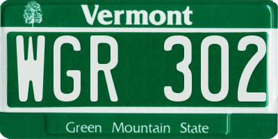 VT license plate WGR302
