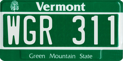 VT license plate WGR311