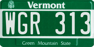 VT license plate WGR313