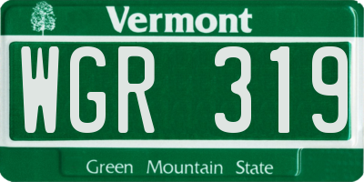 VT license plate WGR319