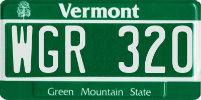 VT license plate WGR320