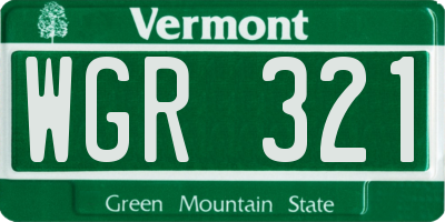 VT license plate WGR321