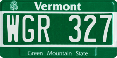 VT license plate WGR327