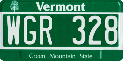 VT license plate WGR328