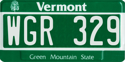 VT license plate WGR329