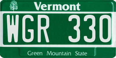 VT license plate WGR330