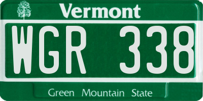 VT license plate WGR338