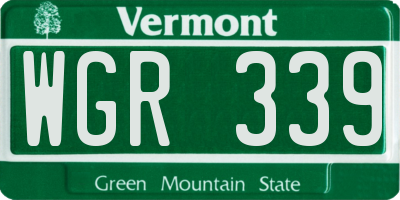 VT license plate WGR339