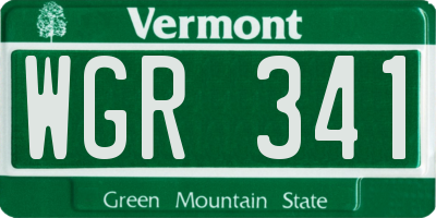 VT license plate WGR341
