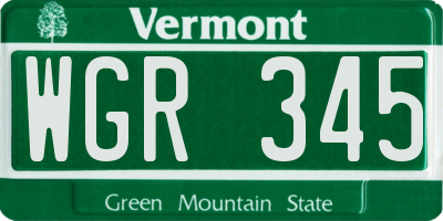 VT license plate WGR345