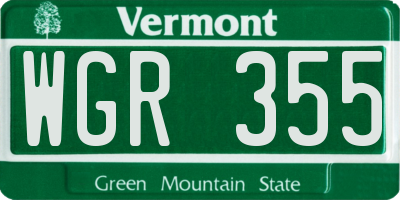 VT license plate WGR355