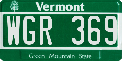 VT license plate WGR369