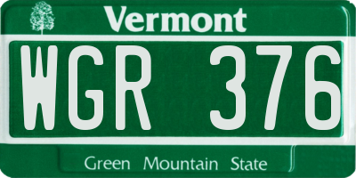 VT license plate WGR376