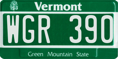 VT license plate WGR390