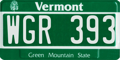VT license plate WGR393