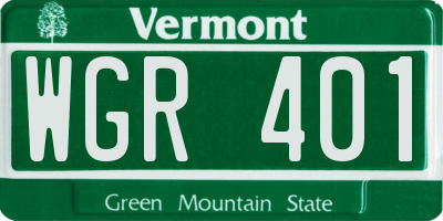 VT license plate WGR401