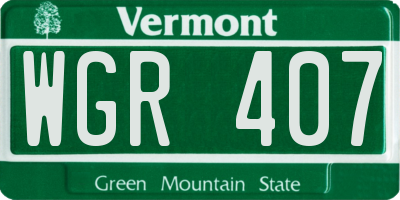 VT license plate WGR407