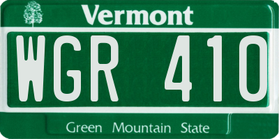 VT license plate WGR410