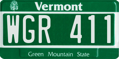 VT license plate WGR411