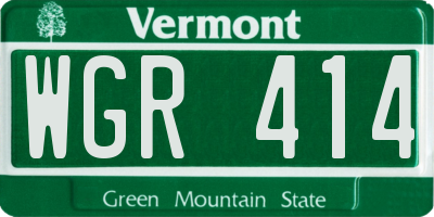 VT license plate WGR414