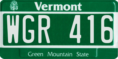 VT license plate WGR416