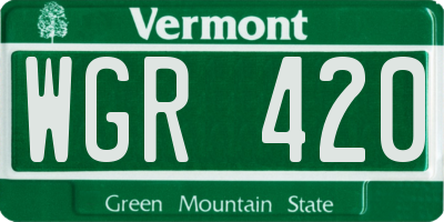 VT license plate WGR420