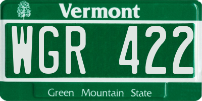 VT license plate WGR422