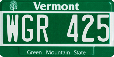 VT license plate WGR425