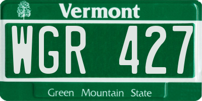 VT license plate WGR427