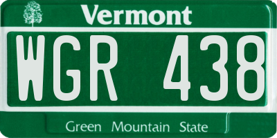 VT license plate WGR438