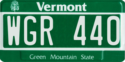 VT license plate WGR440