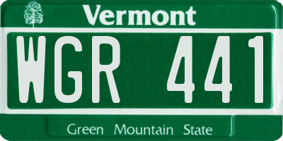 VT license plate WGR441