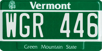 VT license plate WGR446