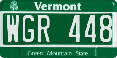 VT license plate WGR448