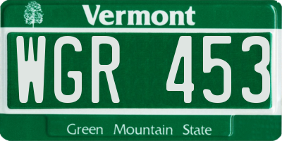 VT license plate WGR453
