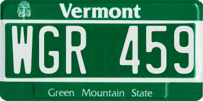 VT license plate WGR459