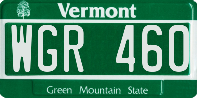 VT license plate WGR460