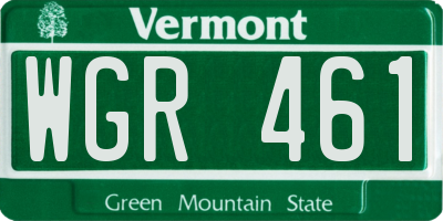 VT license plate WGR461