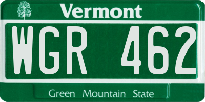 VT license plate WGR462