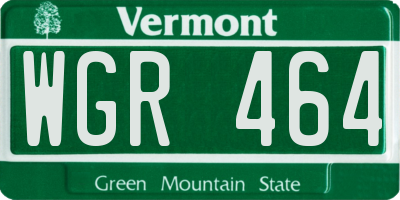 VT license plate WGR464