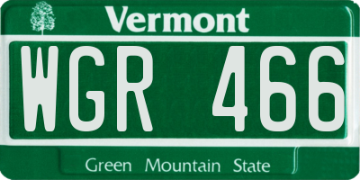VT license plate WGR466