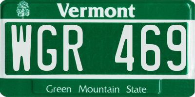 VT license plate WGR469